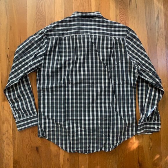Merona Classic Fit Black Plaid Button Down - Picture 2 of 6